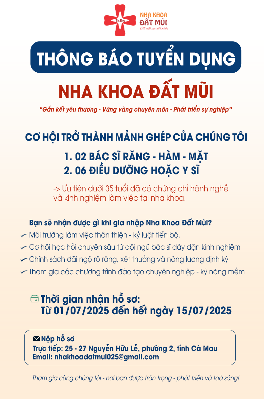 THÔNG BÁO TUYỂN DỤNG